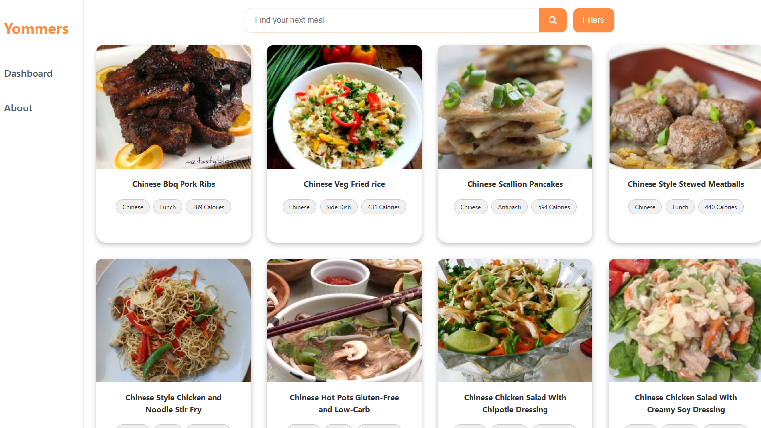 Yommers recipe app image
